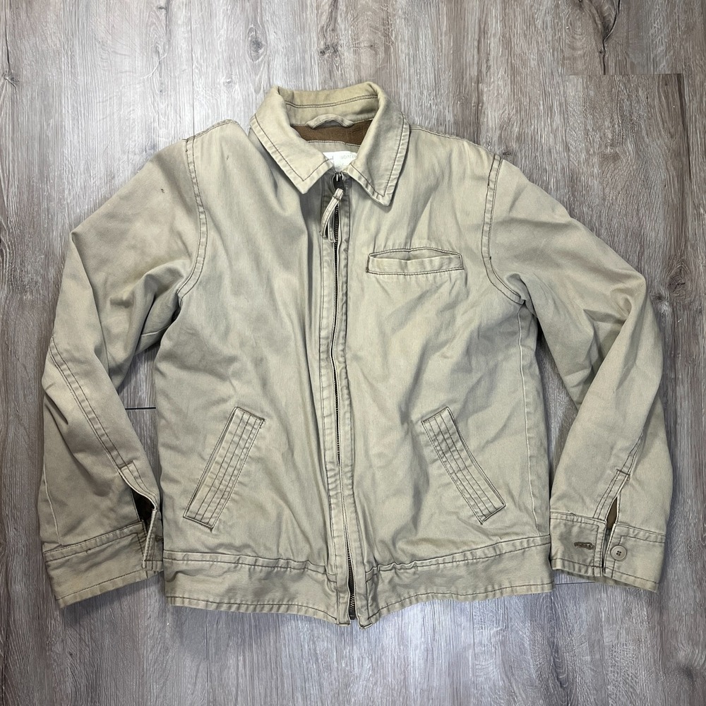Aeropostale Men's Chore Barn Jacket Large Brown Workwear Tan Bomber Y2K